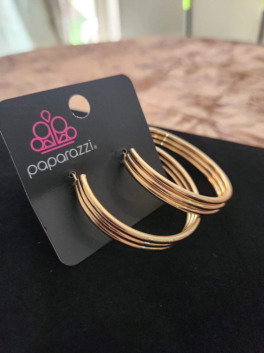 Paparazzi Shiny Gold Multi-Strand Hoop Earrings